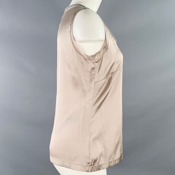 FABIANA FILIPPI Size S Grey Silk Blend Contrast Trim Tank Casual Top - Picture 2 of 7